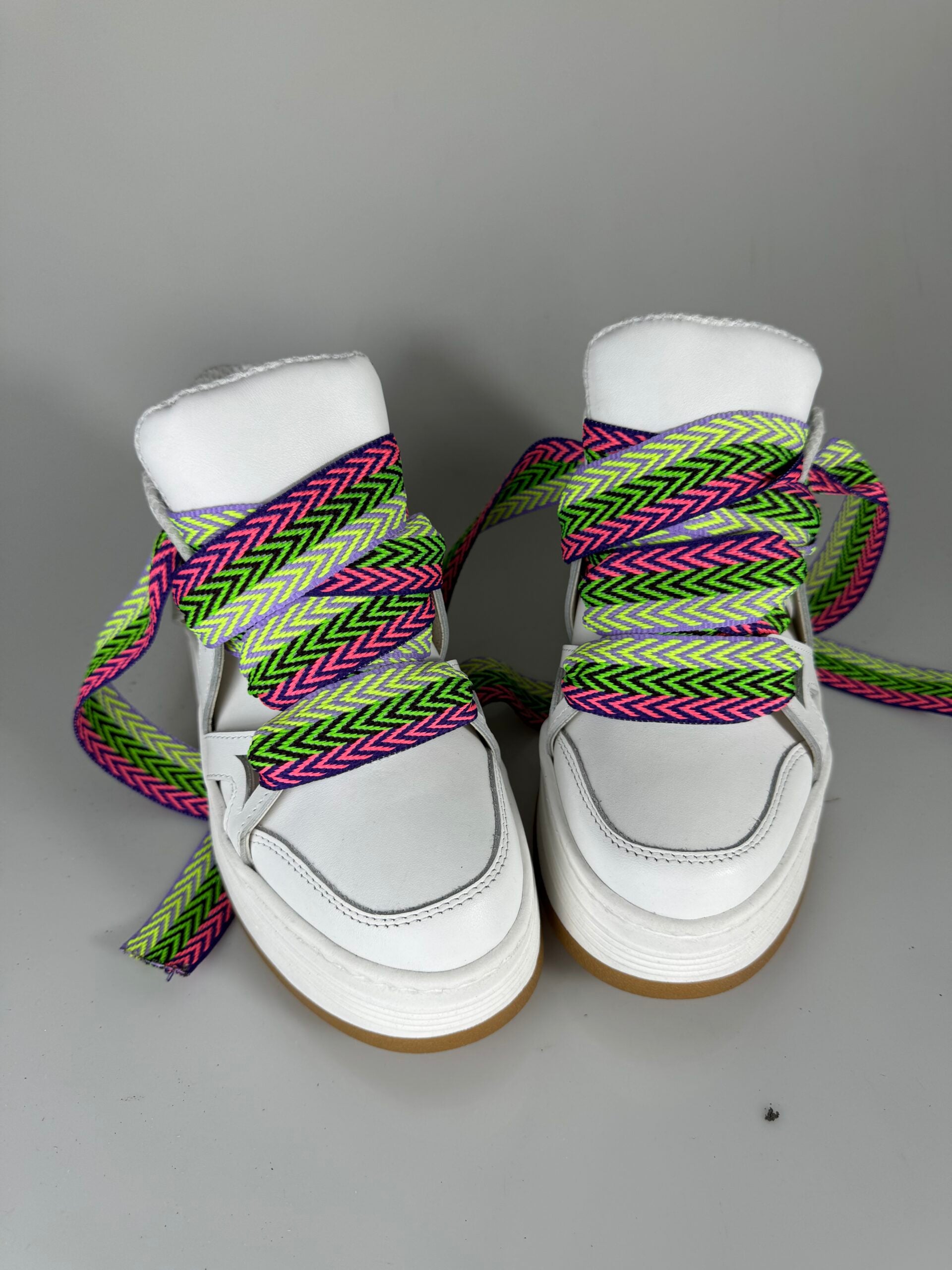 Wolf5 pelle bianco laccio multicolor