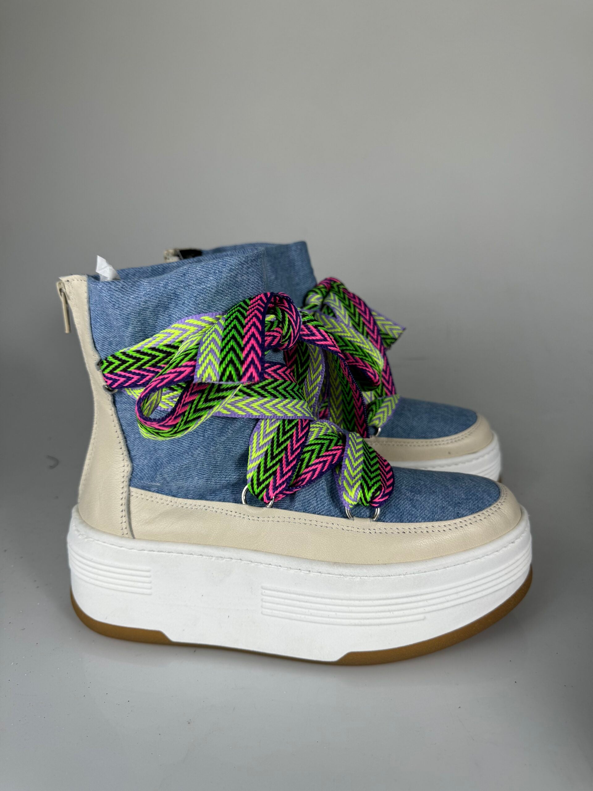 Wolf7 jeans rip crema laccio multicolor