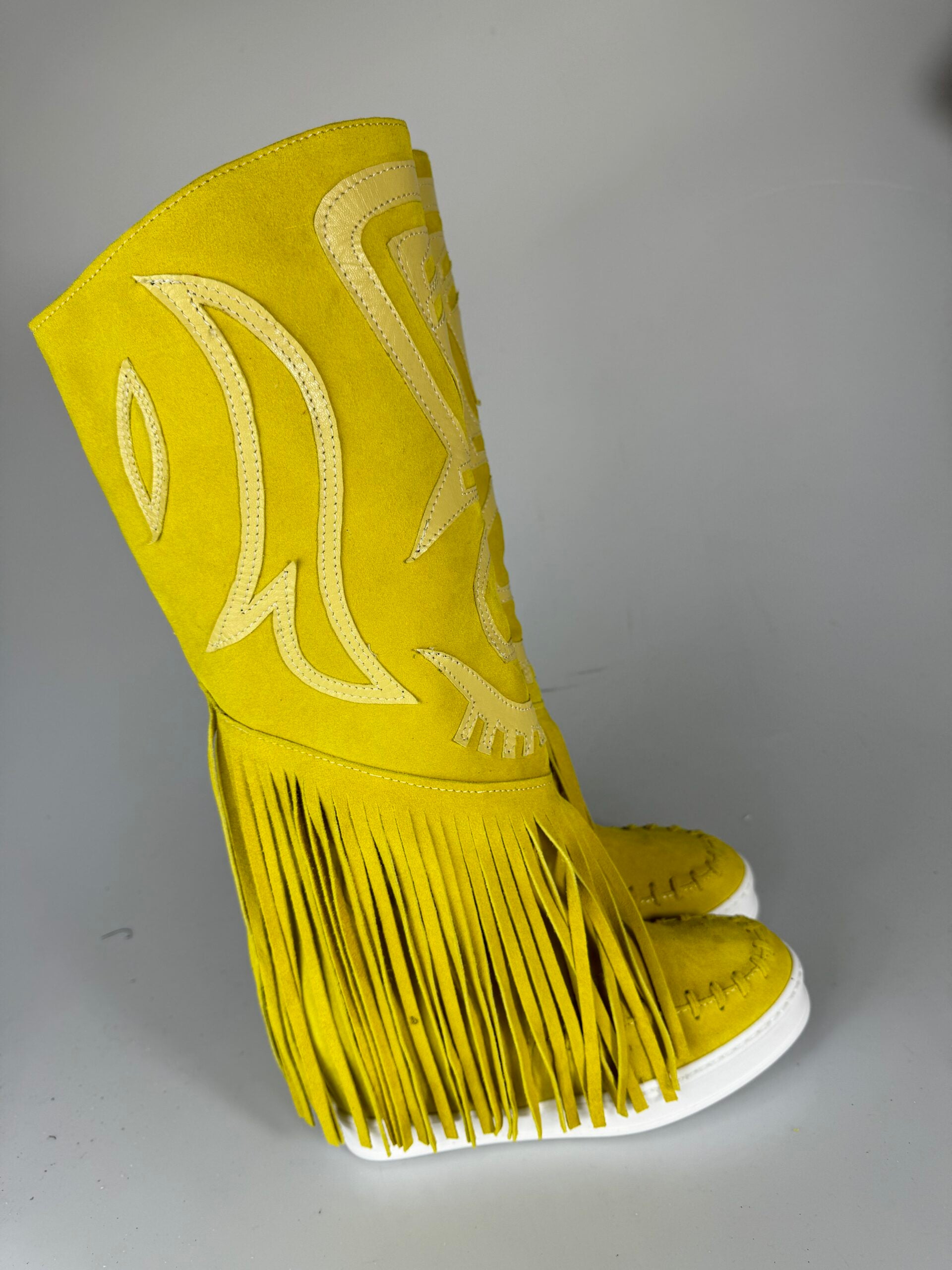Santhoo mid jeans rip cam giallo