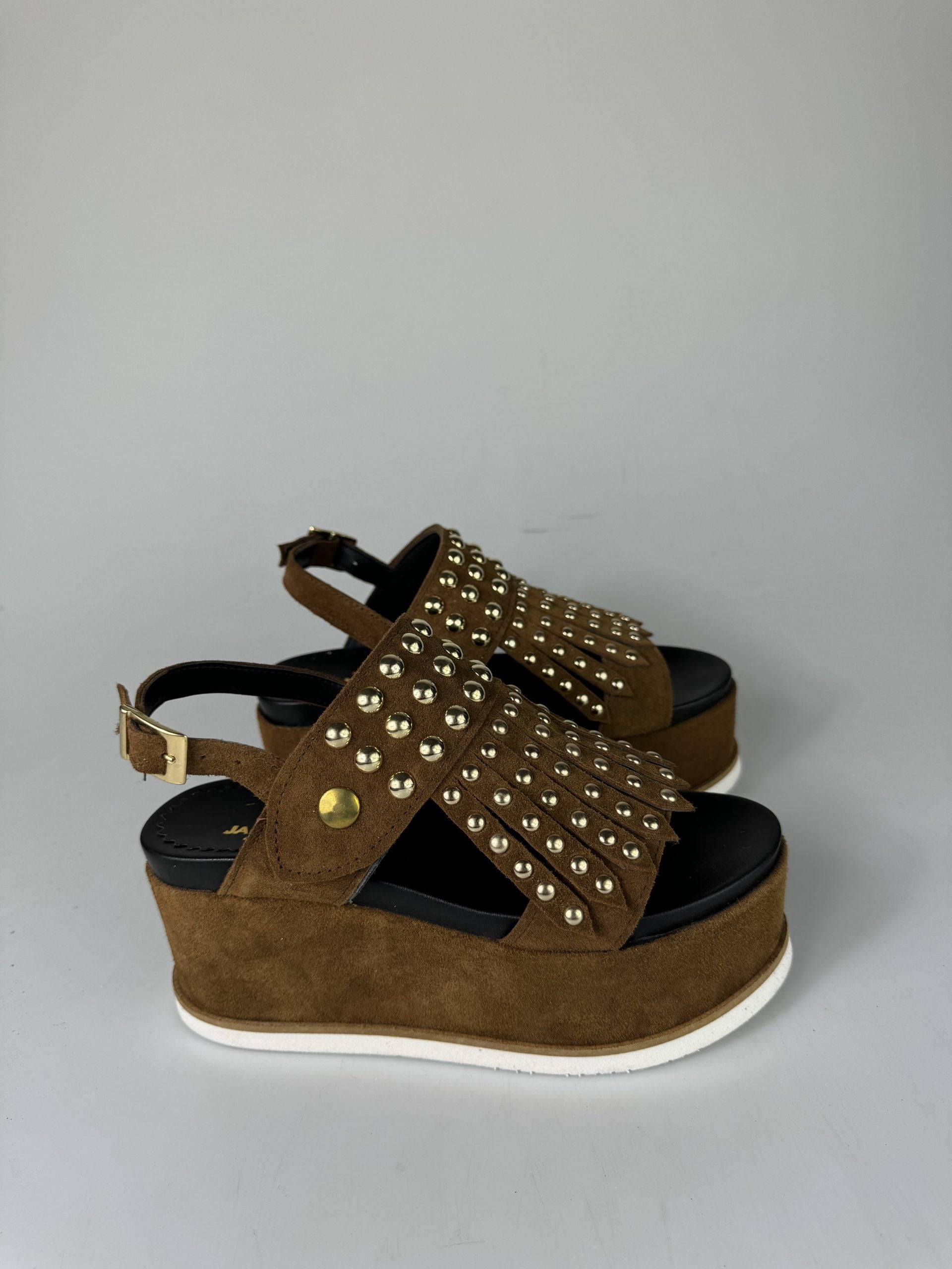 Holly51 cam cuoio borchie oro