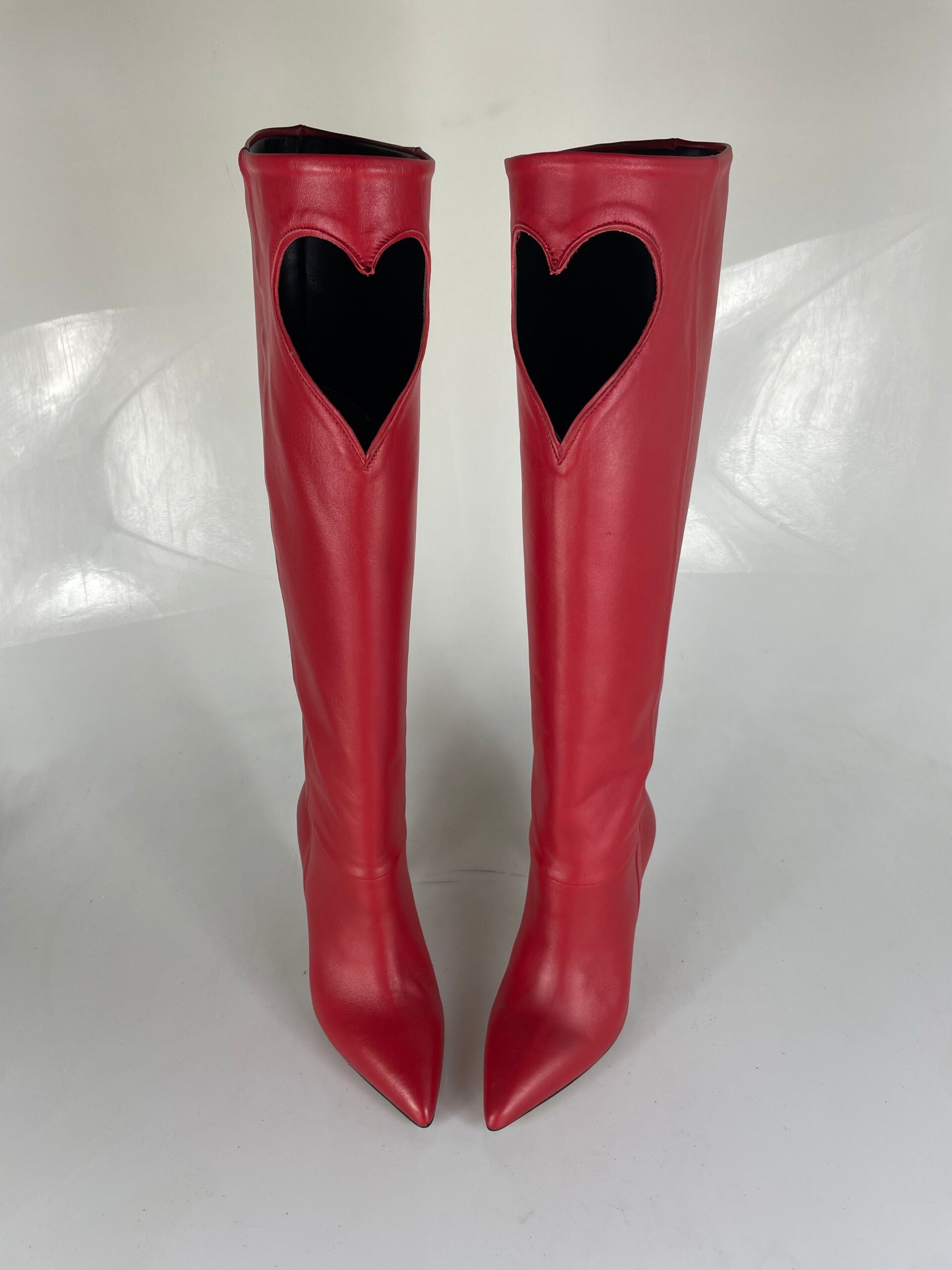 1590 Cuore pelle rosso