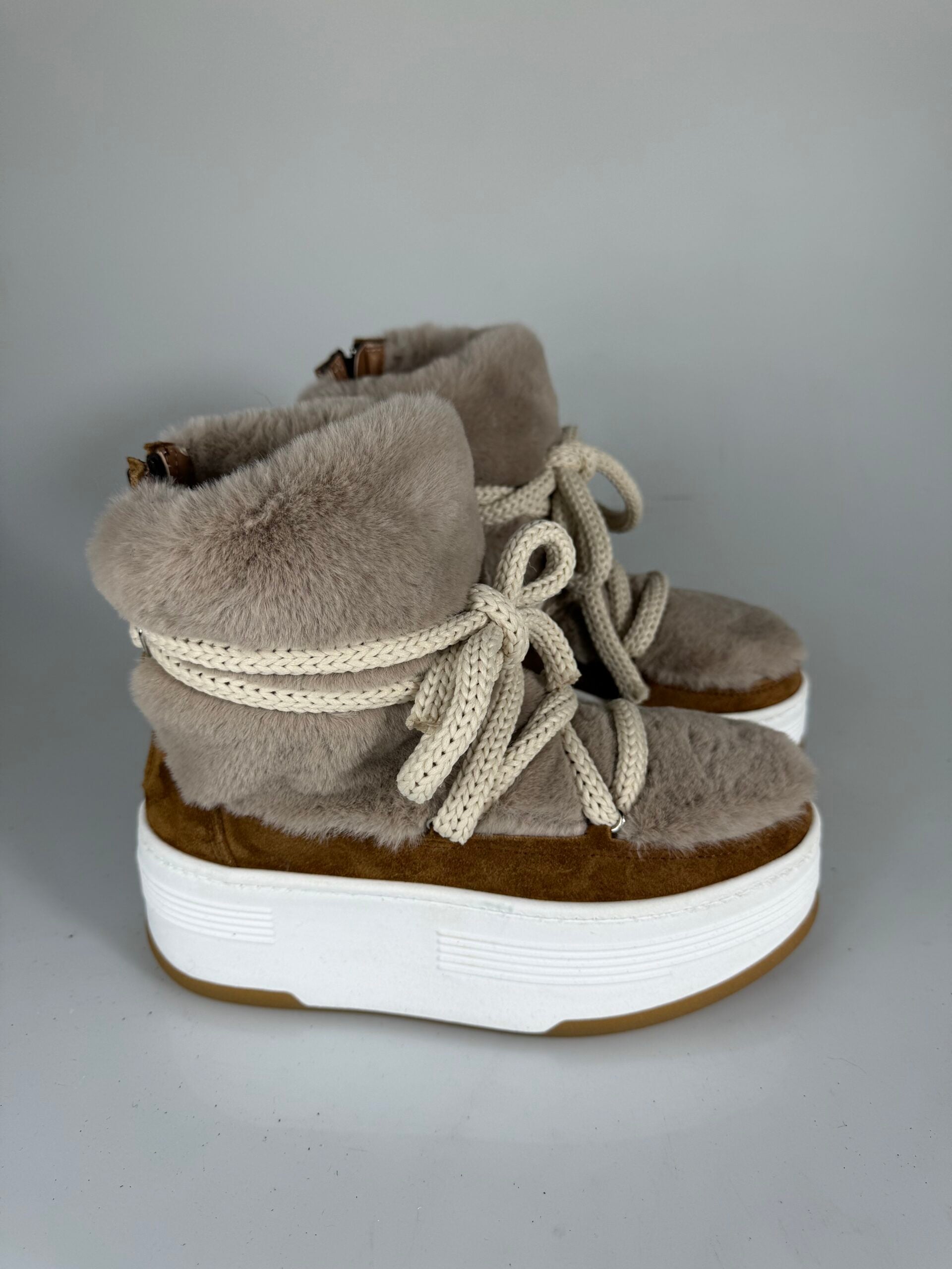 Wolf7 cam cuoio pellicia beige