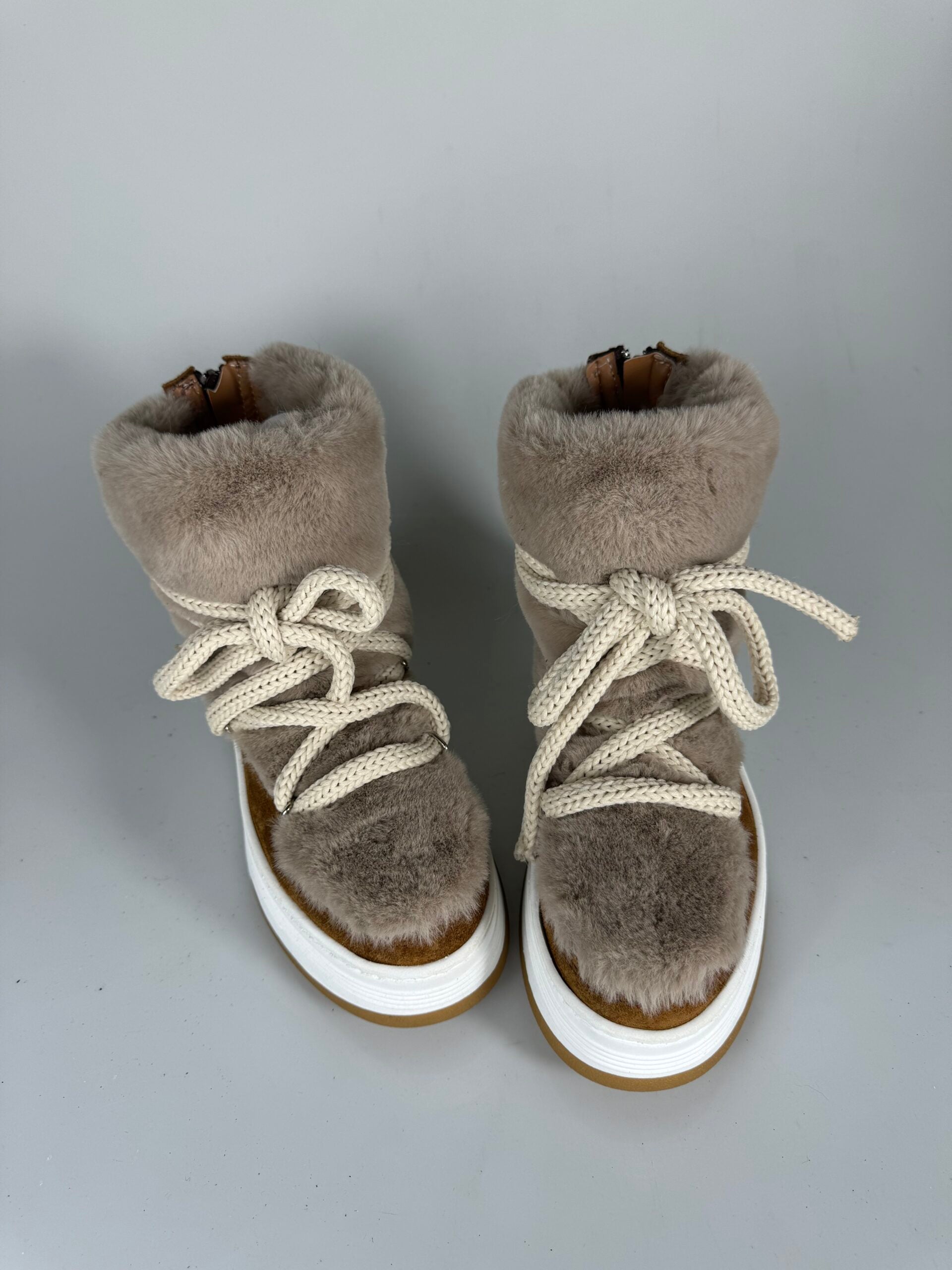 Wolf7 cam cuoio pellicia beige