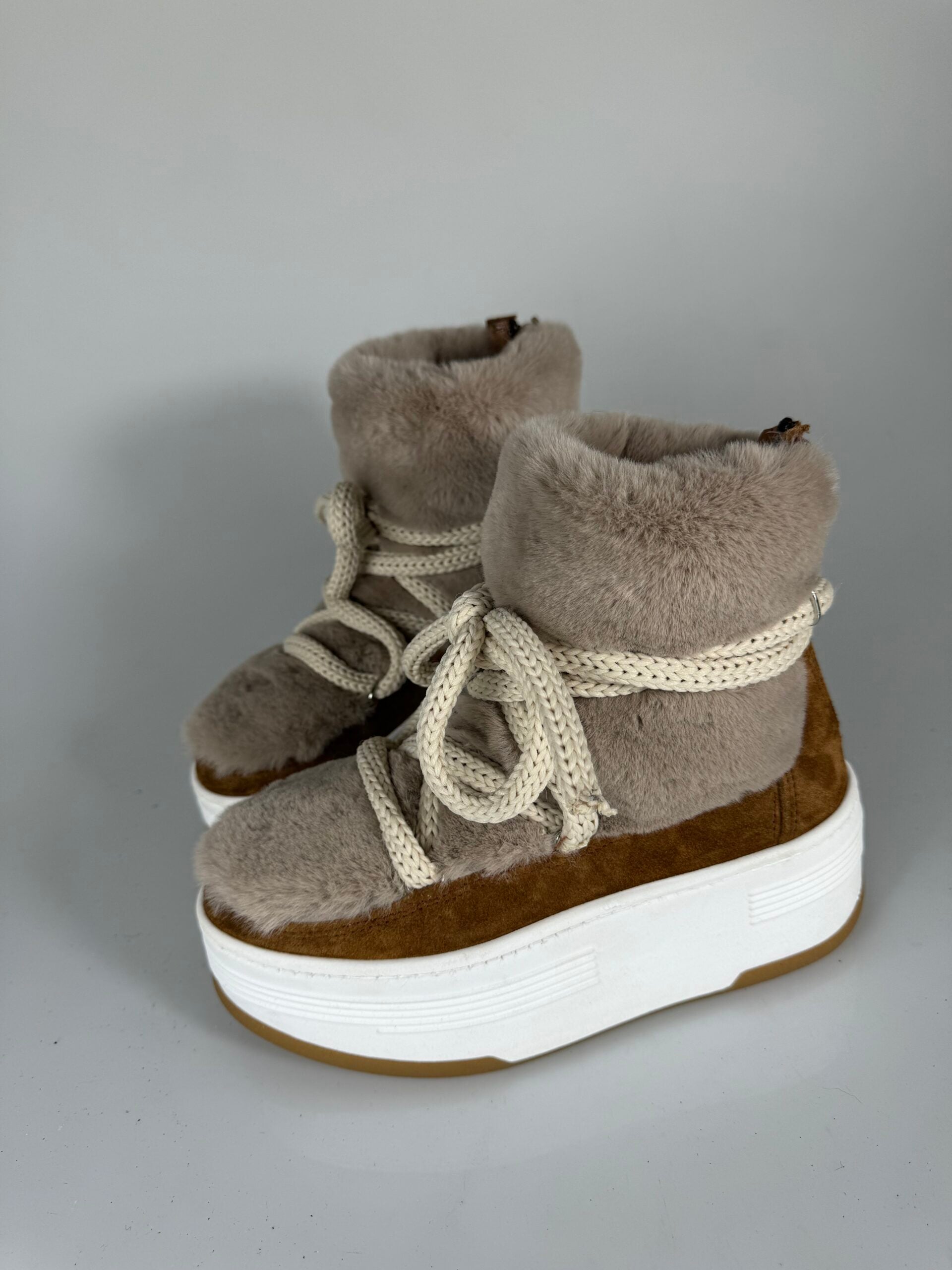 Wolf7 cam cuoio pellicia beige