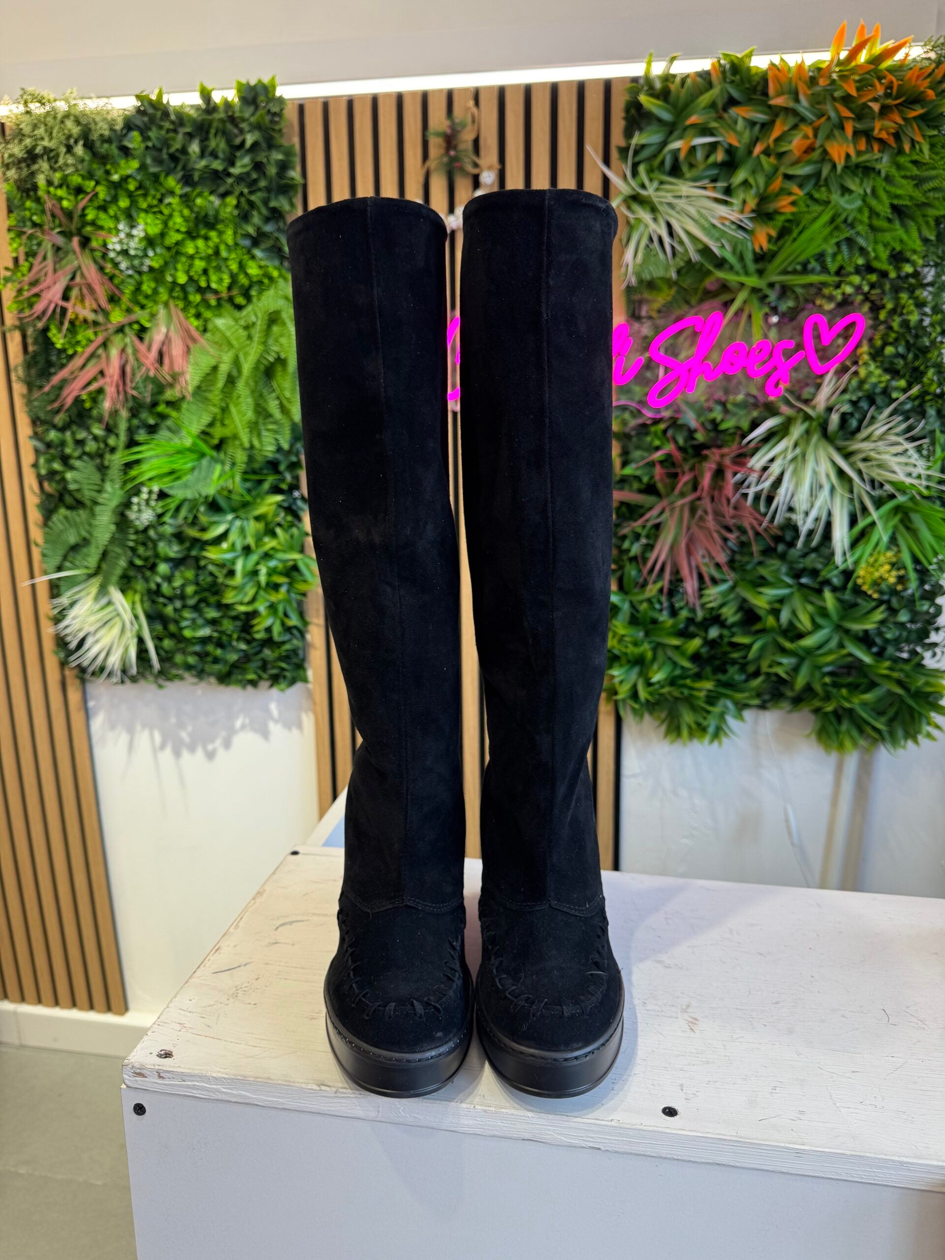 Flaminia full up camoscio nero no frange sn