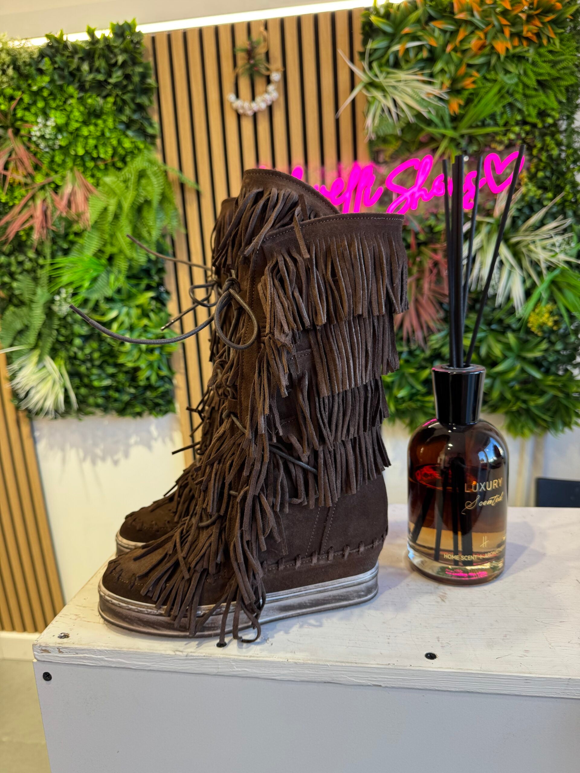 Regolar camoscio cioccolato suola a tinta
