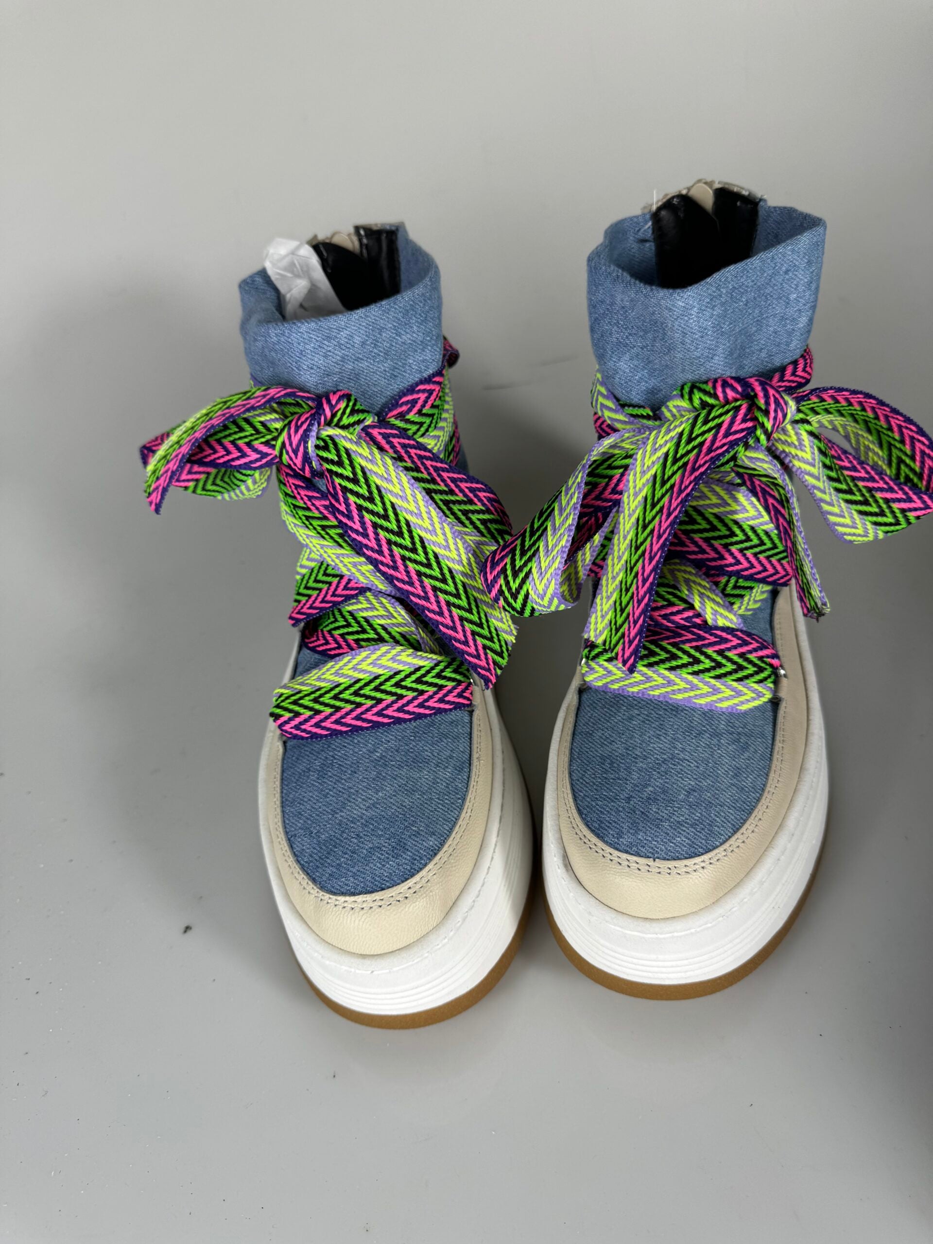 Wolf7 jeans rip crema laccio multicolor